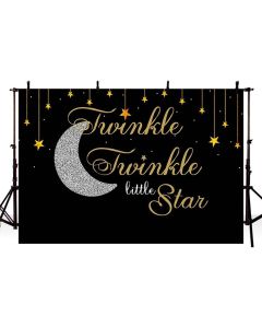 MEHOFOTO Photo Backgroud Black Gold Stars Twinkle Twinke Little Star Birthday Party Decoration Backdrops for Photography 7ftx5ft