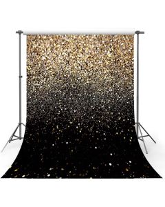 MEHOFOTO 6x8ft Gold Glitter Sequin Spot Black Prom Backdrops Starry Sky Shining Abstract Photo Background Child Birthday Party Banner Wedding Projection Screens Photography Studio Props
